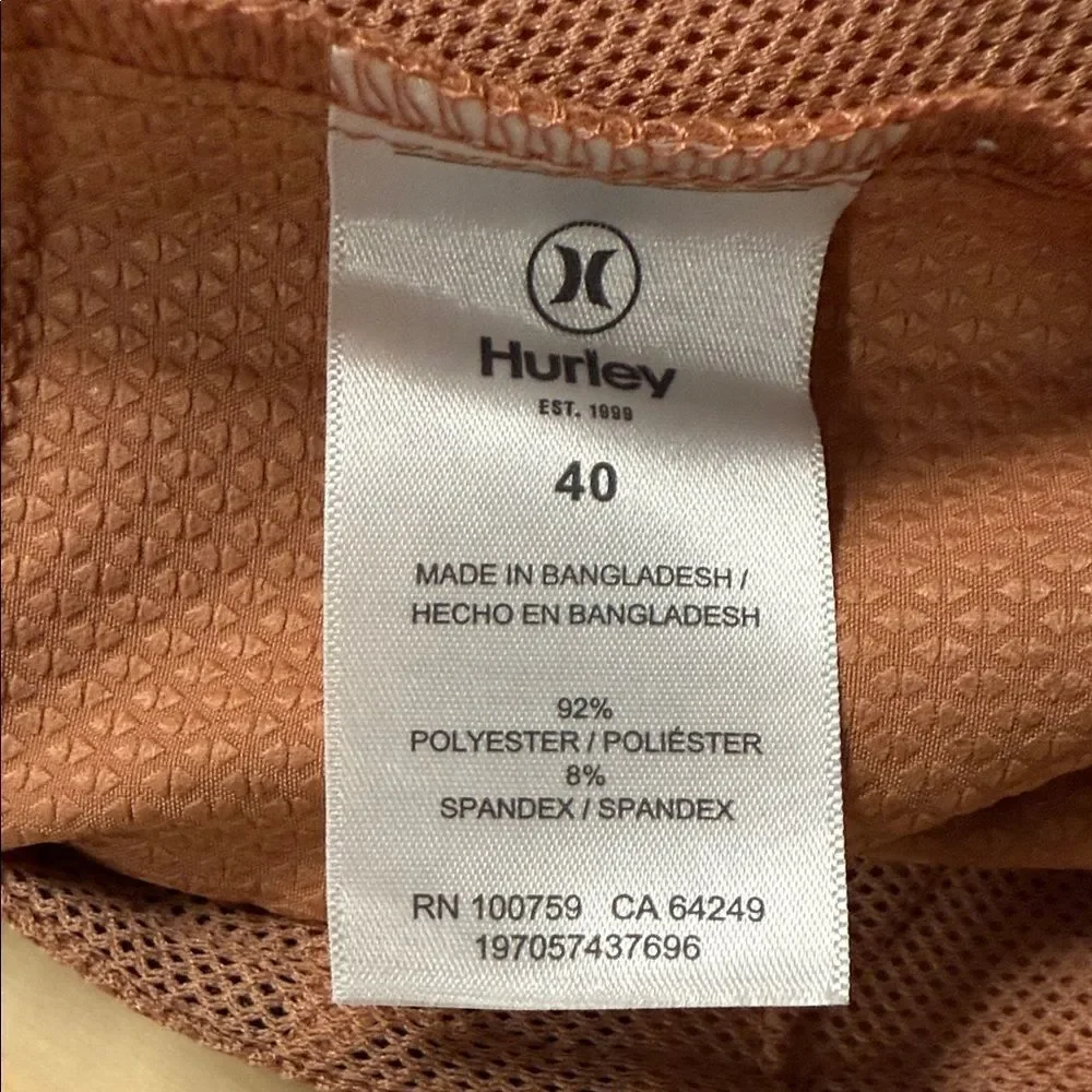 Hurley Men's Rust Flat Front Shorts